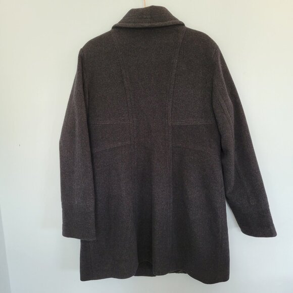 London Fog Women's Black Pea Coat 60% Wool Blend - Picture 3 of 9